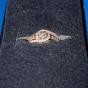 JTV Gold and Silver Ring with Sparkling Accents